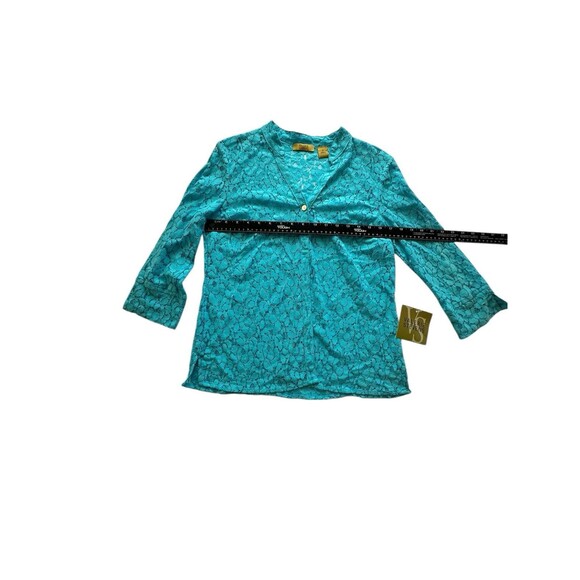 Valerie Stevens Women’s Size S Beautiful Dressy Aqua Blue Soft Lace Top NWT - Picture 7 of 8